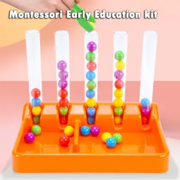 Criança de ensino de matemática AIDA BOLAS RAINBOW BOLAS DE CLIPE DE CLIP DE CLIPS GOGOS TUBO COLOR MACHING JOGOS CRIANÇAS MONTESSORI Toys educacionais