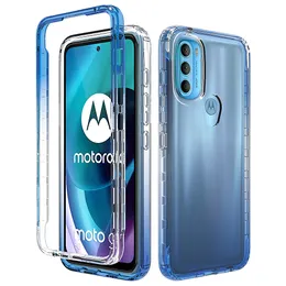 Dicke Süßigkeitenfarbe transparentes Gehäuse für Motorola Moto G71 5G G41 G200 G60S G50 5G G30 reiner Hybridschockdoppelschichtabdeckung