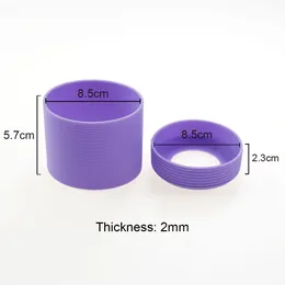 Silicone World 2pcs/Conjunto de 8,5 cm de xícara de silicone capa protetora de copo protetora de 85 mm de xícara de xícara de copo de copo de copo de copo de vidro não deslizamento