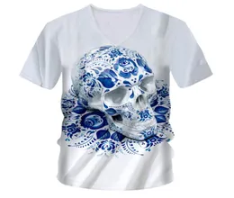 OGKB T SHIRTS MEN039S Vneck Shoreve Shory Skulls 3D Shirt Printing Blue Skulls Hip Hop Street 7xl abbigliamento unisex tshi8512931