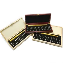 Jewelry Boxes Finger ring size measurement kit brass heart-shaped rod finger gauge with wooden box jewelry tools