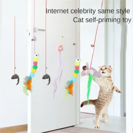 Cat Toy Swing Sticky Disc Elastic Hanging Door Teasing Cat Rep Long Rope Teasing Cat Toy Cat Accessories Pet Kitten Toy