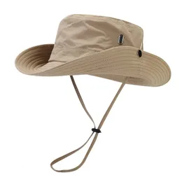 Rüzgar geçirmez erkek açık şapka geniş ağzı düz üst kamp mektubu baskı antiuv kayış içi boş balıkçı tavanları 240403
