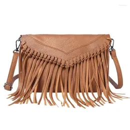 Bag European And American Trendy Women's Foreign Trade Envelope Tassel One Shoulder Crossbody Thin Ladies Handbag