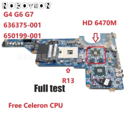 Moderkort Nokotion DA0R13MB6E0 650199001 636375001 R13 för HP Pavilion G4 G6 G7 Laptop Motherboard HM65 DDR3 HD 6470 Diskret grafik