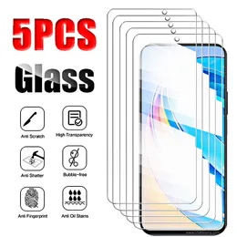 5PCS Full Cover Tempered Glass For HonorX8a Honor X9 5G X8 4G X7a X6 X5 X40 X40i Screen Protector Explosion-Proof Film Honer X8a