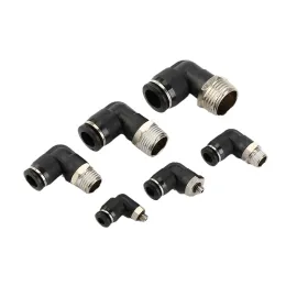 Acessórios de mangueira de ar preto 1/8 1/4 3/8 1/2 4mm/6mm/8mm/10mm PCF PL PL Connector do tubo