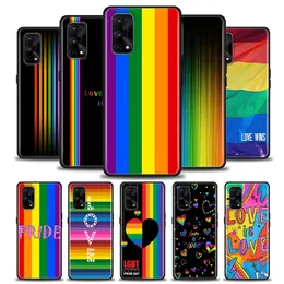 For Realme 6pro Case For Realme 5i 5s 6i 6 7 7i 8 8i 9 9i 5g Pro Black Cases Soft TPU Cover Gay Pride Flag Lesbians LGBT Rainbow