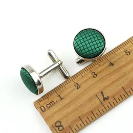 Classic Solid Color Plaid Cufflink For Men High Quality Cufflinks Unique Wedding Groom Shirt Suit Collar Jewelry Accessories