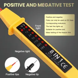 AC DC 6-380V Auto Electrical Test Pen 8-в-1 Детектор тестеров напряжения со светодиодным световым дисплеем для инструмента для испытания электрика