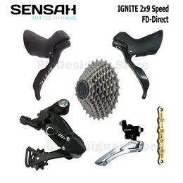 Sensah Ignite Yol Bisikleti Değiştirici Sensah 2x9 Hızlı Fren Kolu+Kaset+Zincir Bisiklet R7000 Tiagra Sora Empire Pro 18s Groupset 9V