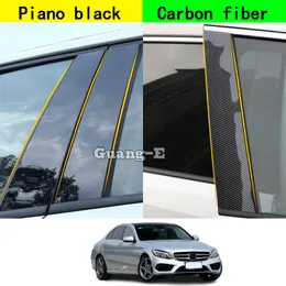 Car PC Material Pillar Post Cover Door Trim Window Molding Stickers Plate Parts For Mercedes Benz C-Class Sedan W205 2014-2021