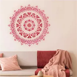 Modello di pittura ausiliario mandala Grande stencil riutilizzabile per accessorio per mobili in tessuto da parete da pavimento