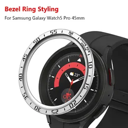 Metallringe für Samsung Galaxy Watch 5 Pro 45 -mm -Metalllünette für Galaxy Watch5 Pro 45mm Smartwatch Cover Styling Hülle Stoßfänger Ring