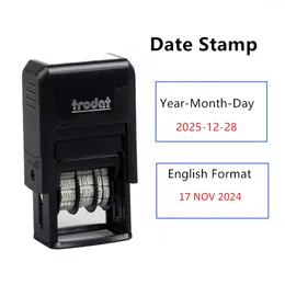 Timbro della data auto-inforazione Formato inglese per la produzione di uffici Store di supermercati Stamps regolabile da data a scuola yymmdd