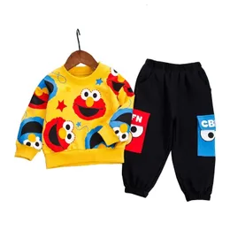 Spring Baby Boys Girls Casual Clothes Kinder Cartoon T-Shirt Hosen 2pcsset Infant Cotton Clothing Set Kinder Modetrainies 240407