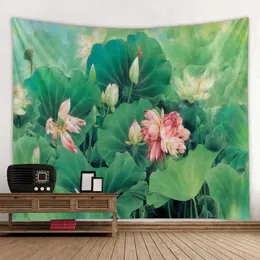 Lotus Leaf Leatus Auberstry Aubersies Hanging Bohémien Hippie Small Fresh Home Art Decoration Tapestry Mat Big Beach Asky Beach Asciugamano R0411