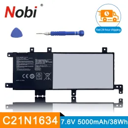 Piller NOBI Yeni C21N1634 ASUS A580U X580U X580B A542U R542U R542UR X542U V587U FL5900L FL8000U 7.6V 38WH ücretsiz araçlar