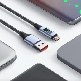 3A MICRO USB -Kabel PD Schnelllade USB Typ C Telefondatenkabel mit digitalem Display für Samsung Huawei Xiaomi Realme USB C -Kabel