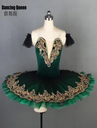 11 sizes Deep Green Velvet Bodice professional ballet tutu for women girls Pancake platter tutu for ballerina kids adult BLL0905138420