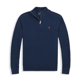 Giacca da maglione da marca di abbigliamento sportivo maschile mezza carta pullover con cerniera blu grigio designer casual designer di maglione sportivo Collar Collar Pony