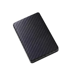 Neue gestreifte schwarze Imitation Kohlefaser -Magnetkartenabdeckung Carbon Faserstil Wallet Card Package Langable Karten Brieftet3384199