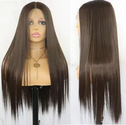 Synthetic Wigs Beautiful Diary Silky Straight Gluesless 13x4inch Futura Hair 4 Heat Resistant Lace Front For Black Women5501862