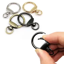 Lagosta giratória de metal mola o anel de couro para bolsa de bolsa de tira de tira de tira pendente keyring anel de cão de cão de cão de cães de gatilho DIY DIY