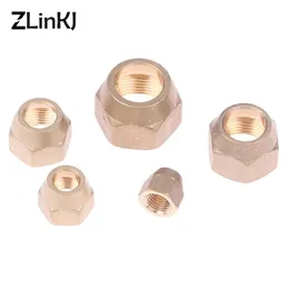 Brass Forged Hex Nut For SAE 1/4" 3/8" 1/2" 5/8" 3/4" Inch Flare Pipe Fitting Adapter Copper Tube Air Conditioner Accessories