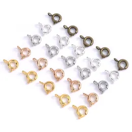 10 pcs goldene runde Metallkrallenfederverschlüsse Haken mit offenem Sprungring für Armband Halskette Steckverbinder Schmuckzubehör herstellen