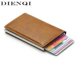 Dienqi RFID Wallet Card حامل عملة عملة MEN039S محفظة ضئيلة صغيرة من الذكور الجلود محفظة مصغرة حقيبة أموال جيب WALET VALET3891039