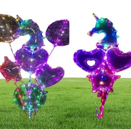 Einhornform LED -Ball Bobo Luminous Ballon 3m Saiten Lichter Sprudeln Ballons Chirstmas Hochzeitsfeier Dekor Geschenke Baum C12505267