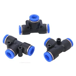 T -Type Type Pe Air Connectors 6 8 10 12 mm pneumatic fitting Quick Connect Lock Lock Tee 3way Plastic Pipe Mate Mater Mostice