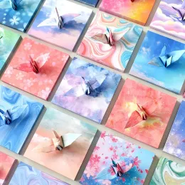 400pcs colorato stellato cielo origami carta gallassia quadrata spaziale carta piegata per bambini fai -da -te decorazioni regalo origami fatti a mano