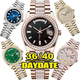 Luxury Diamond Watch Designer Watches High Quality 36mm 40mm Automatisk maskinrörelse 904L Full rostfritt stål Lysande vattentäta safirkvinnor klockor