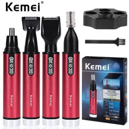Trimmers Kemei KM6620 4 in 1 Battery Ear Hair And Nose Trimmer Men Trimer For Sideburns Hair Cut Eyebrow Trimmer For Women And Men