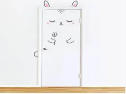 10 Kinds of Cartoon Cute Animal Panda Cat Door Sticker for Kids Room Decoration Wall Decals Home Decor Wall Sticker2657314