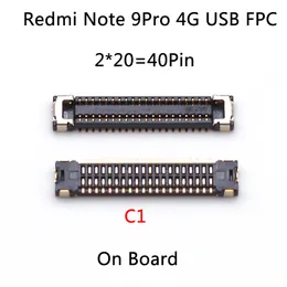 2PCS 40 60ピンUSB充電器充電FPCコネクタXiaomi Redmi Note 9 Pro/4G 5G/Note9 Pro LCDディスプレイ画面マザーボード