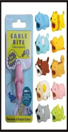 Mix Designs Cable Bite Protector för iPhone Cable Winder Telefonhållare Tillbehör Chompers Rabbit Dog Cat Animal Doll Model Funny8258736