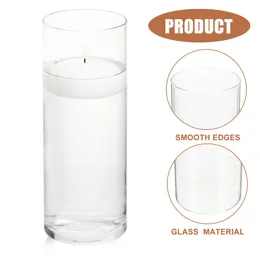 Glass Cup Windproect Protectors Cylinders Tall Holders Pelar Candles Small Table Centerpiece Clear burkar