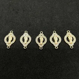 20 PCS Catholic Bracelet Accessories Gold Plated Saint Jude Double Loops Charm Materials Women Religious Jewelry Making Supplies