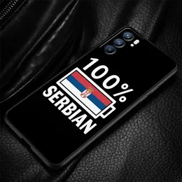 علبة علم Serbia لـ Oppo Find X6 Pro X5 A54 A53 A9 2020 A15 A95 A17 A16 A76 A74 A57 Reno7 Reno6 Pro Plus 5G Black Cover