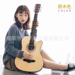 Gitara 38 cali 10 kolorowa gitara akustyczna kobieta nowicjusz dla początkujących gitarę studencką gitarę studencką