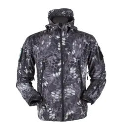 Tactical Military Camouflage Softshell Jacket Men Winter Warm Fleece Coat Shark Skin Waterproof Windbreaker Army Hunting Clothes