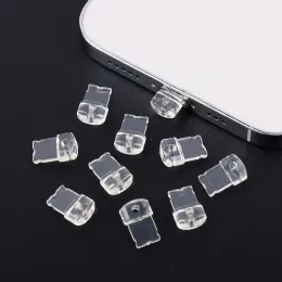 Plugue de pó de diy 10-1pcs para iPhone tipo C Micro USB Porta de carregamento transparente Dustplug 3,5 mm