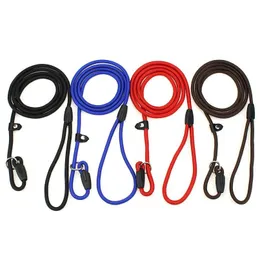 Hundhalsar Leases Pet Nylon Rope Training Slip Lead Strap Justerbar Traction Collar Dogs Ropes leveranser 0,6x130 cm Drop Delivery Hom OT1XD