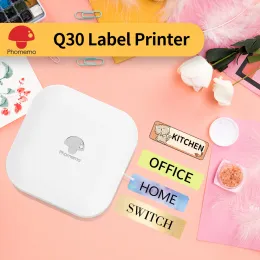 Skrivare Phomemo Q30 Label Maker Wireless Mini Bluetooth Thermal Printer Portable Adhesive 615mm Sticker 203DPI Streckkod Märkningsmaskin