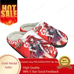 Slippers Anime High School DxD Home Cotton Aldult Rias Gremory Plush Bedroom Casual Keep Warm Shoe Custom Thermal Indoor Slipper