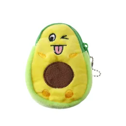 1 Pcs Lovely Fruit Avocado Shape Wallet Coin Purse Earphone USB Cable Lipstick Storage Bags Pendant Keychains Plush Toys Gifts