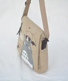 الأزياء Totoro Crossbody Bag Men Messenger Bags Canvas Contter Bag Cartoon Anime Anime Male School Letter Tote Handbag2931875